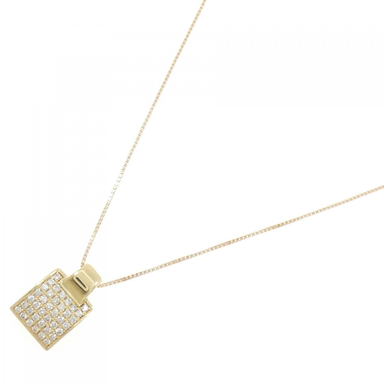 K18YG パヴェ ダイヤモンド ネックレス 0.65CT