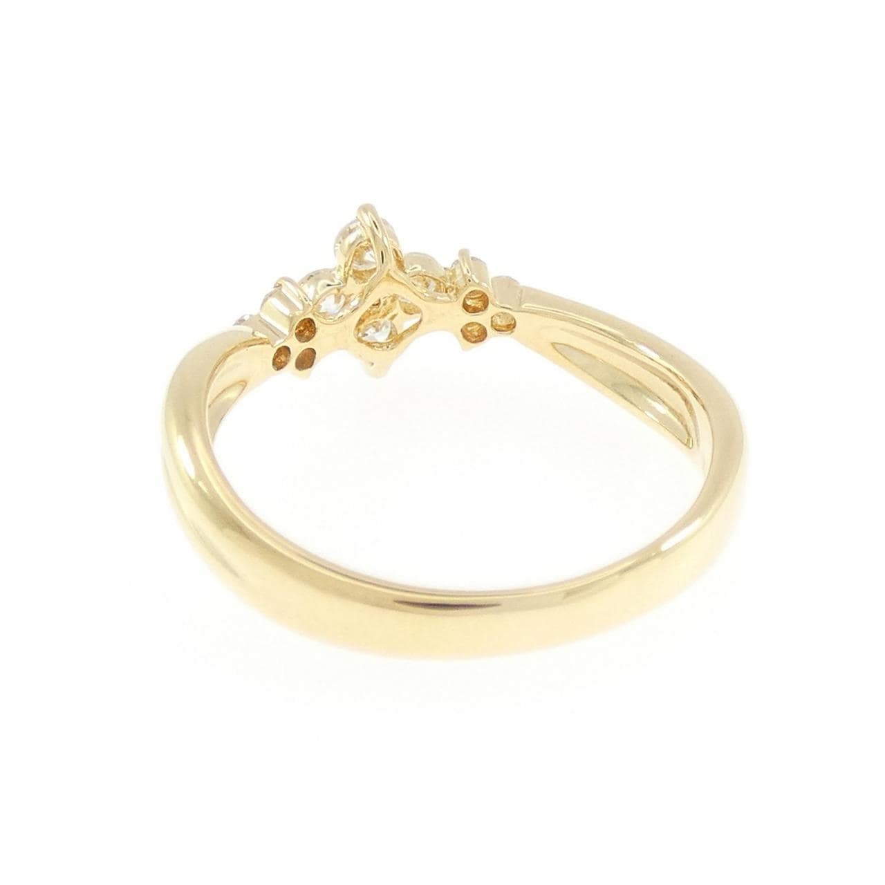 K18YG フラワー ダイヤモンド リング 0.30CT