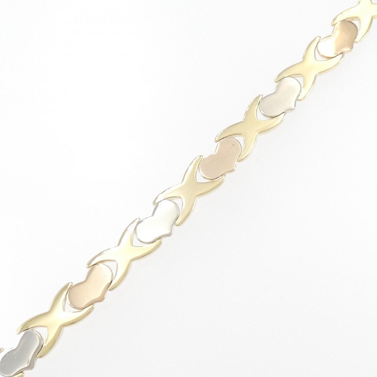 750 Three Color Heart Bracelet