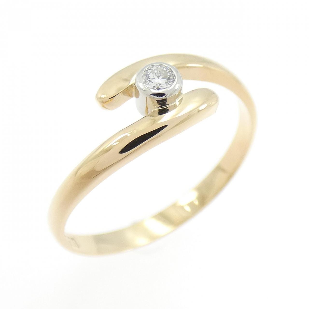 K18YG/PT900 ダイヤモンド リング