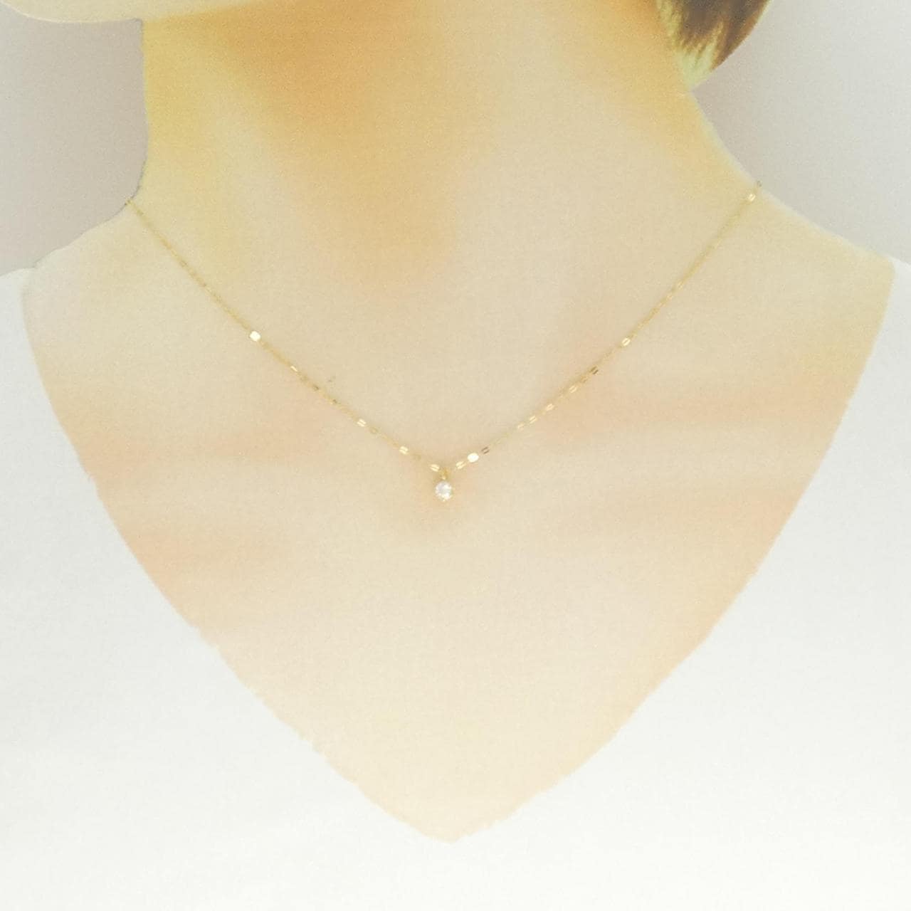 K18YG ソリティア ダイヤモンド ネックレス 0.17CT