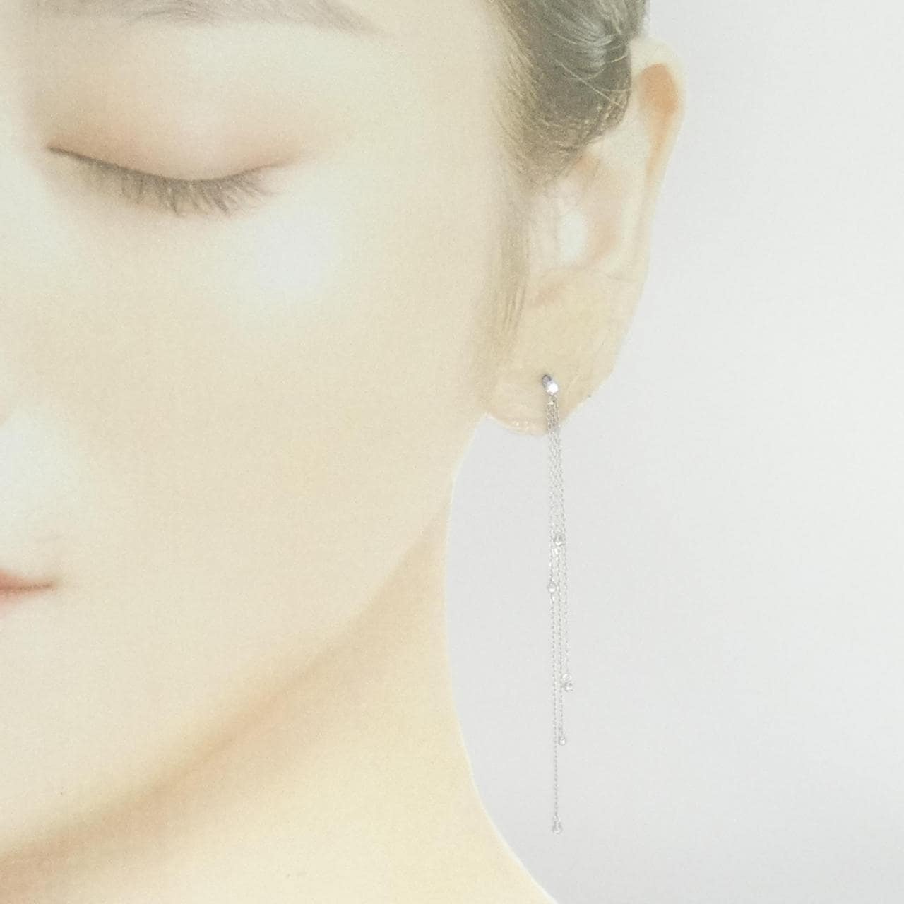 K18WG ダイヤモンド ピアス 0.14CT