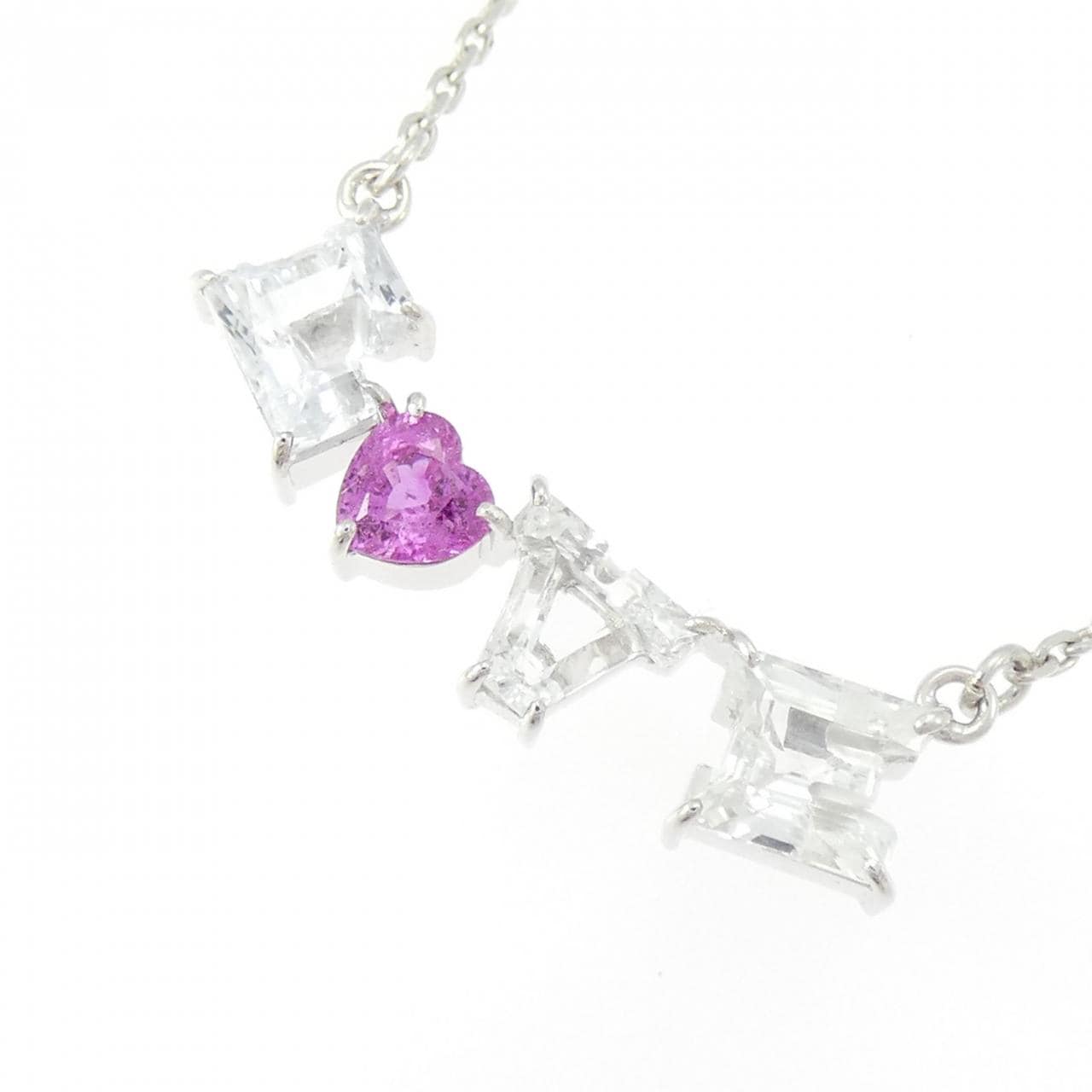 K18WG サファイヤ ネックレス 0.36CT