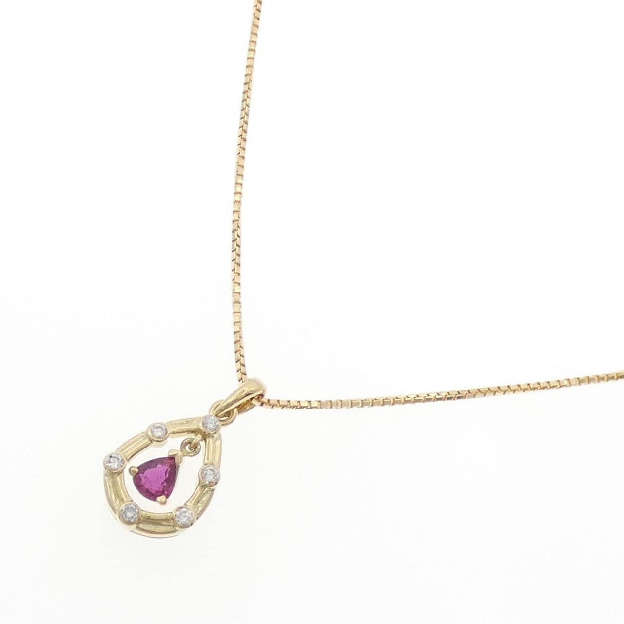 750YG/K18YG ルビー ネックレス