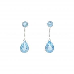 K18WG ブルートパーズ ピアス 3.00CT