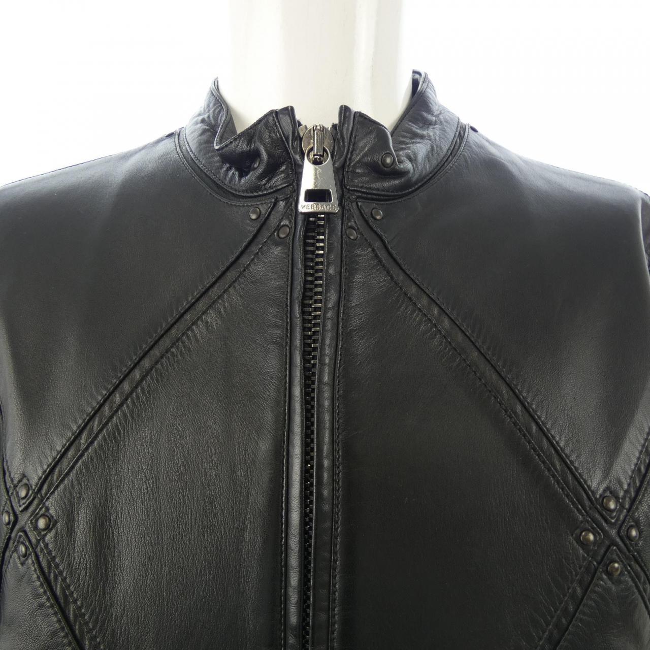 ヴェルサーチェ VERSACE レザーライダースジャケット