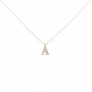 K18PG イニシャルA ダイヤモンド ネックレス 0.01CT