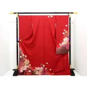 Furisode Yuzen gold color processing Bokashi dyeing with embroidery