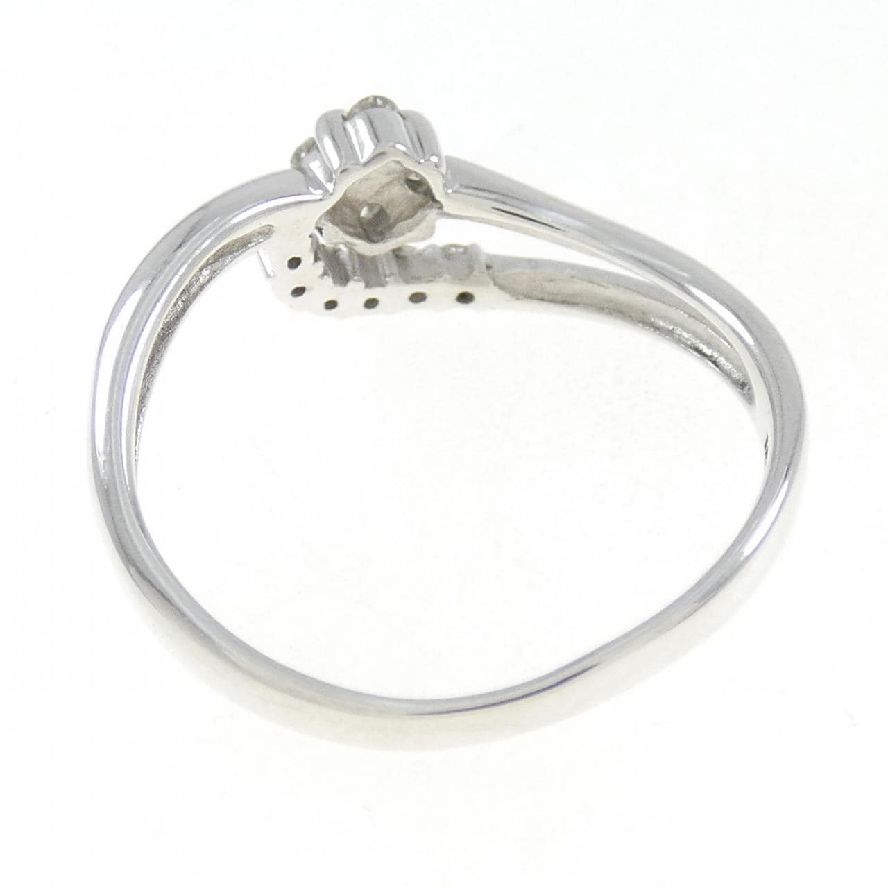 K18WG花朵钻石戒指0.15CT