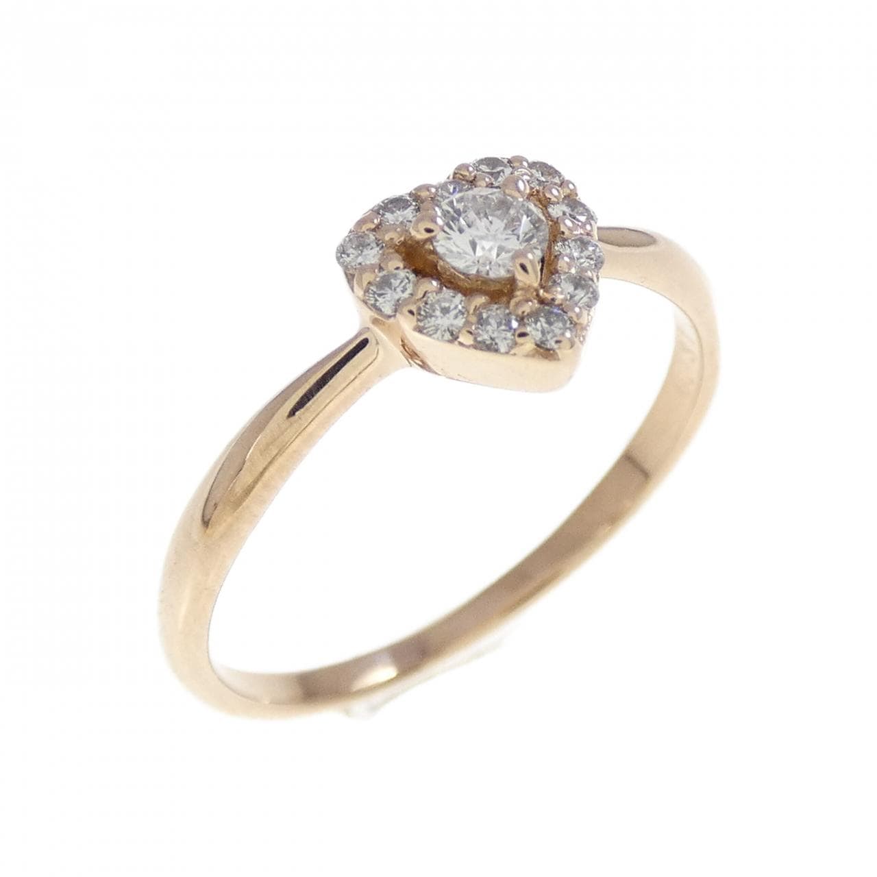 K18PG ハート ダイヤモンド リング 0.131CT
