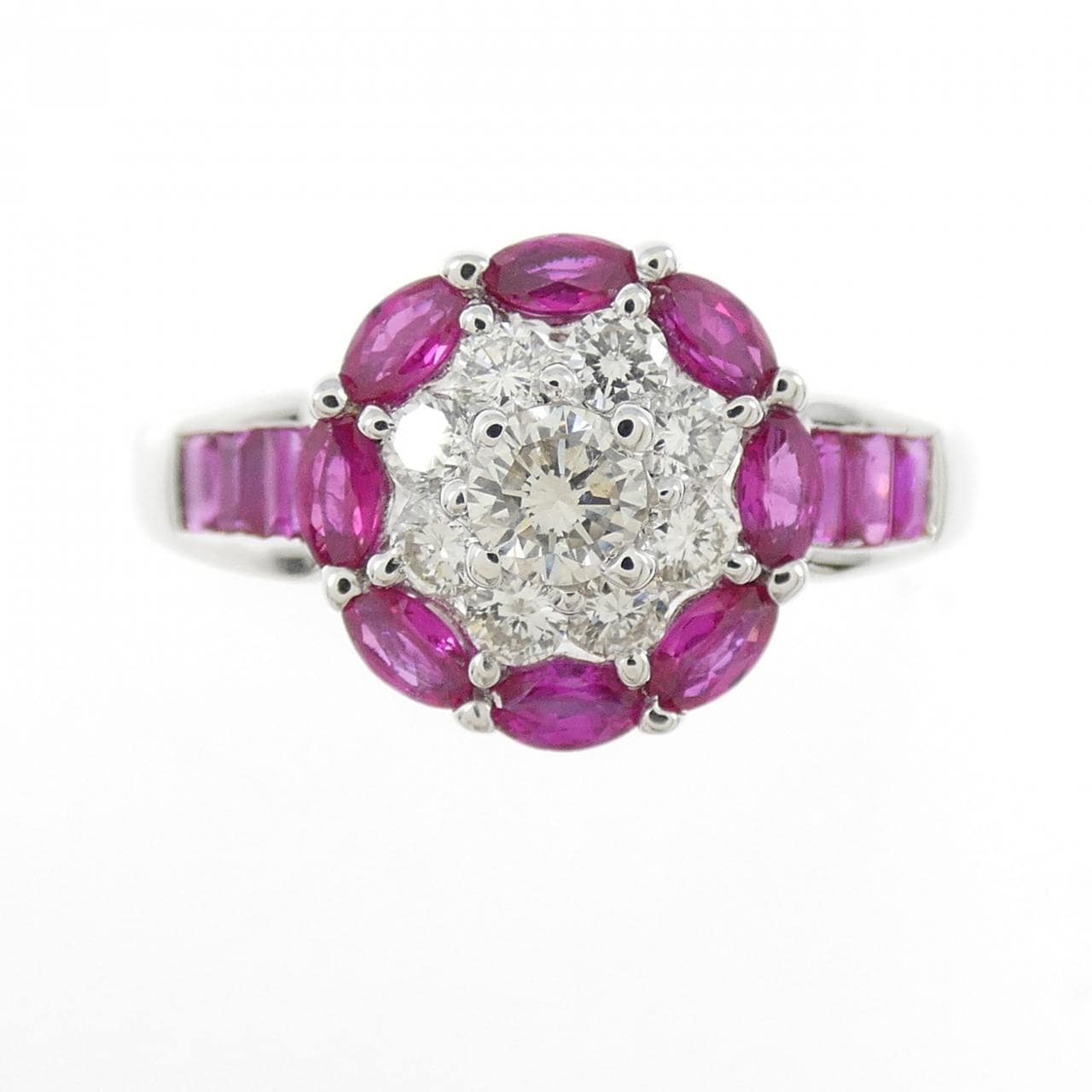 K18WG ルビー リング 1.11CT