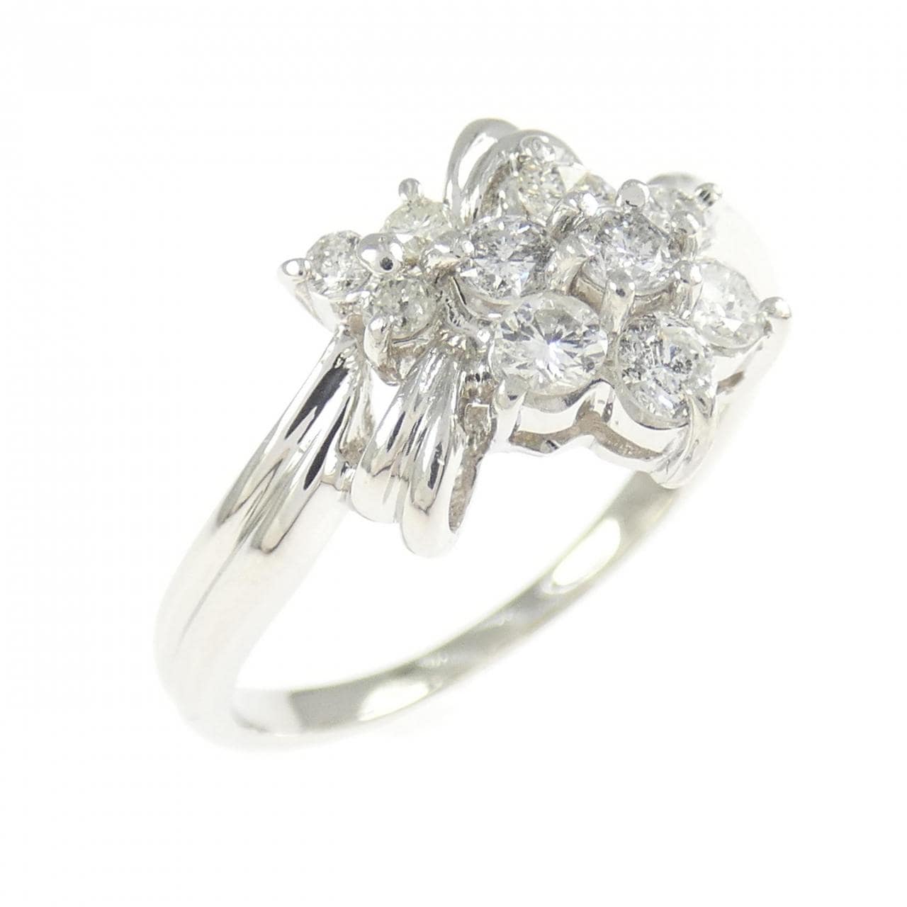 PT900 フラワー ダイヤモンド リング 0.50CT