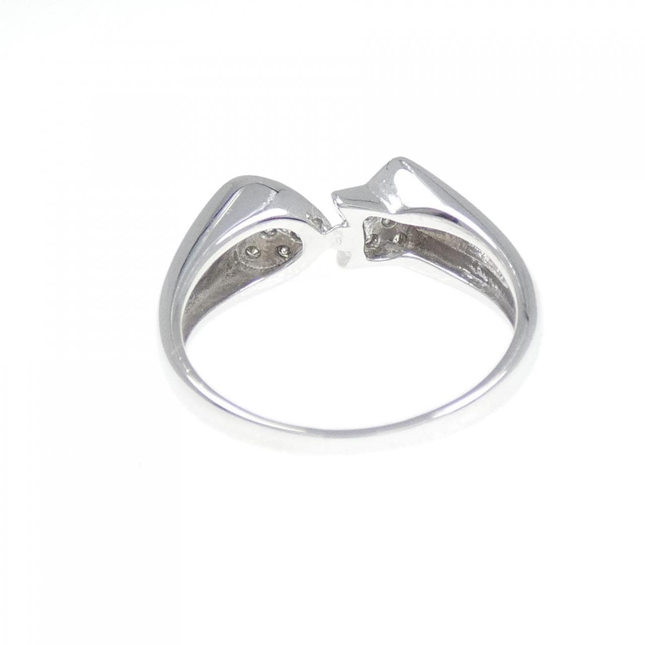 K18WG Heart x Star Diamond Ring 0.12CT