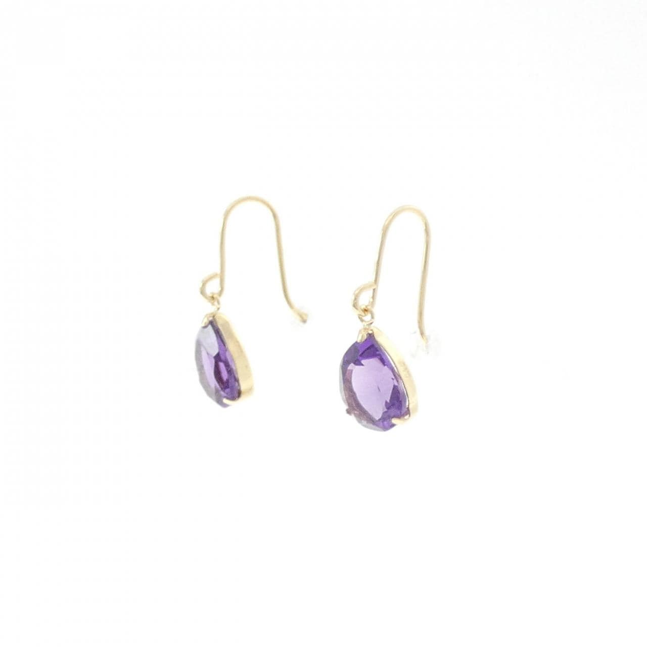 K18YG アメジスト ピアス 1.80CT
