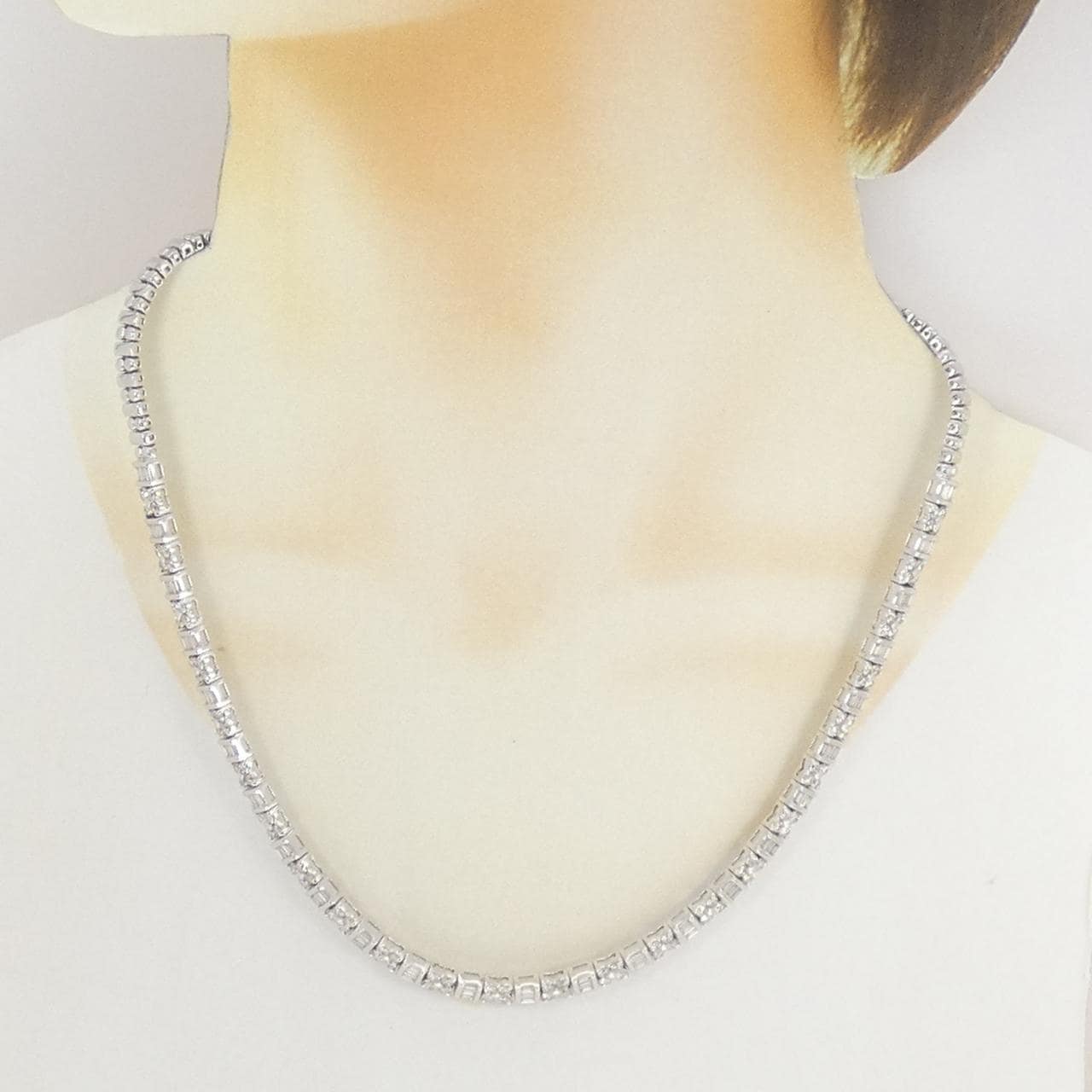 K18WG ダイヤモンド ネックレス 6.50CT