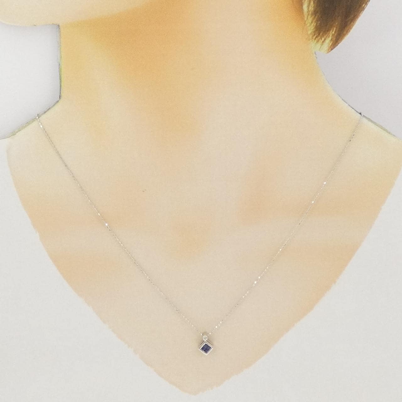 K18WG サファイヤ ネックレス 0.20CT