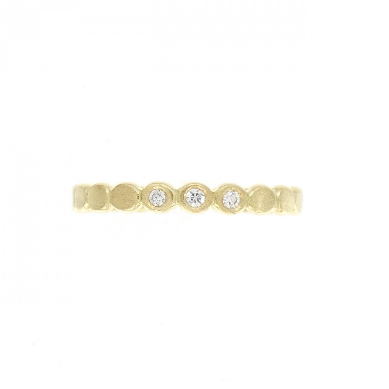 K18YG 三石鑽石戒指 0.03CT