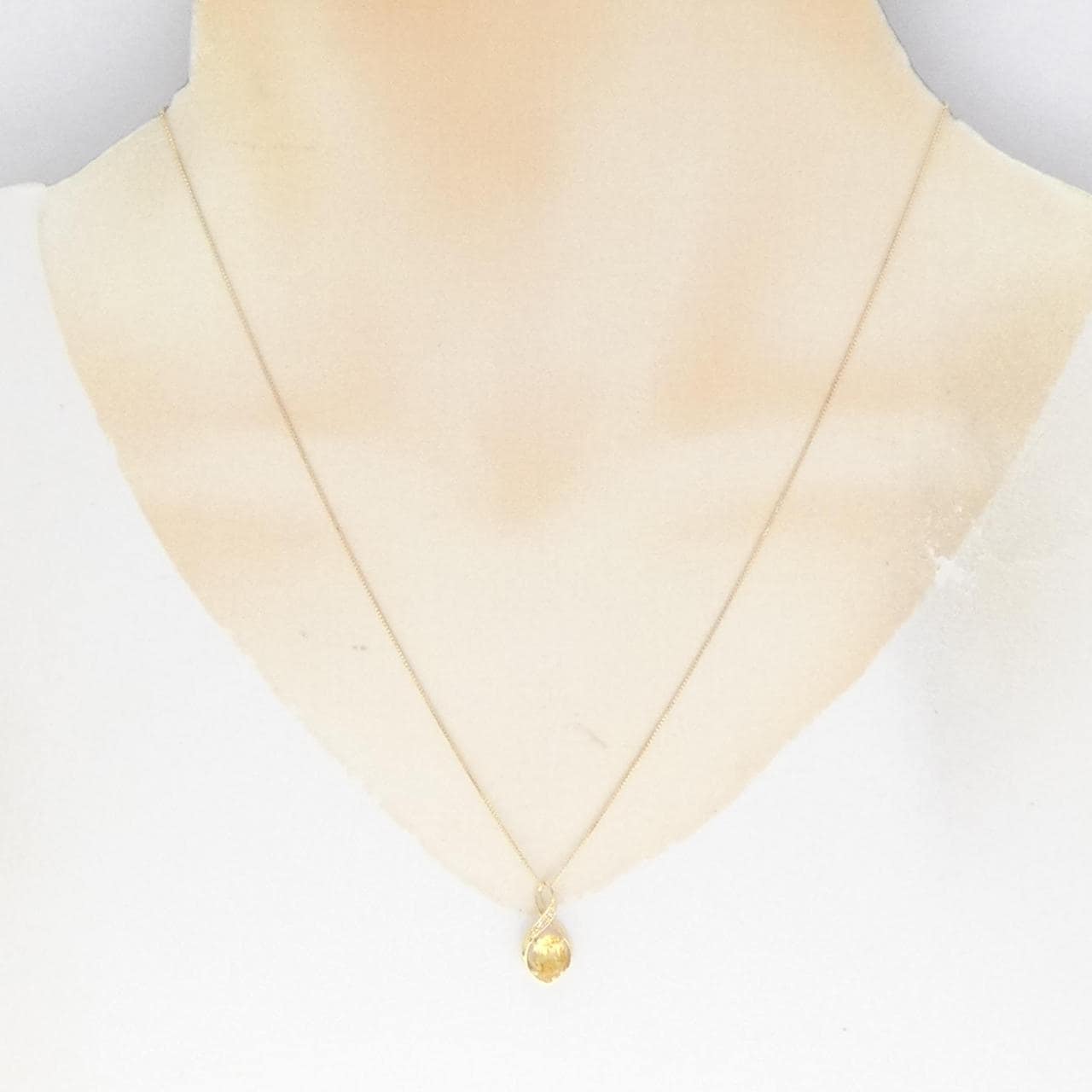 K18YG citrine necklace