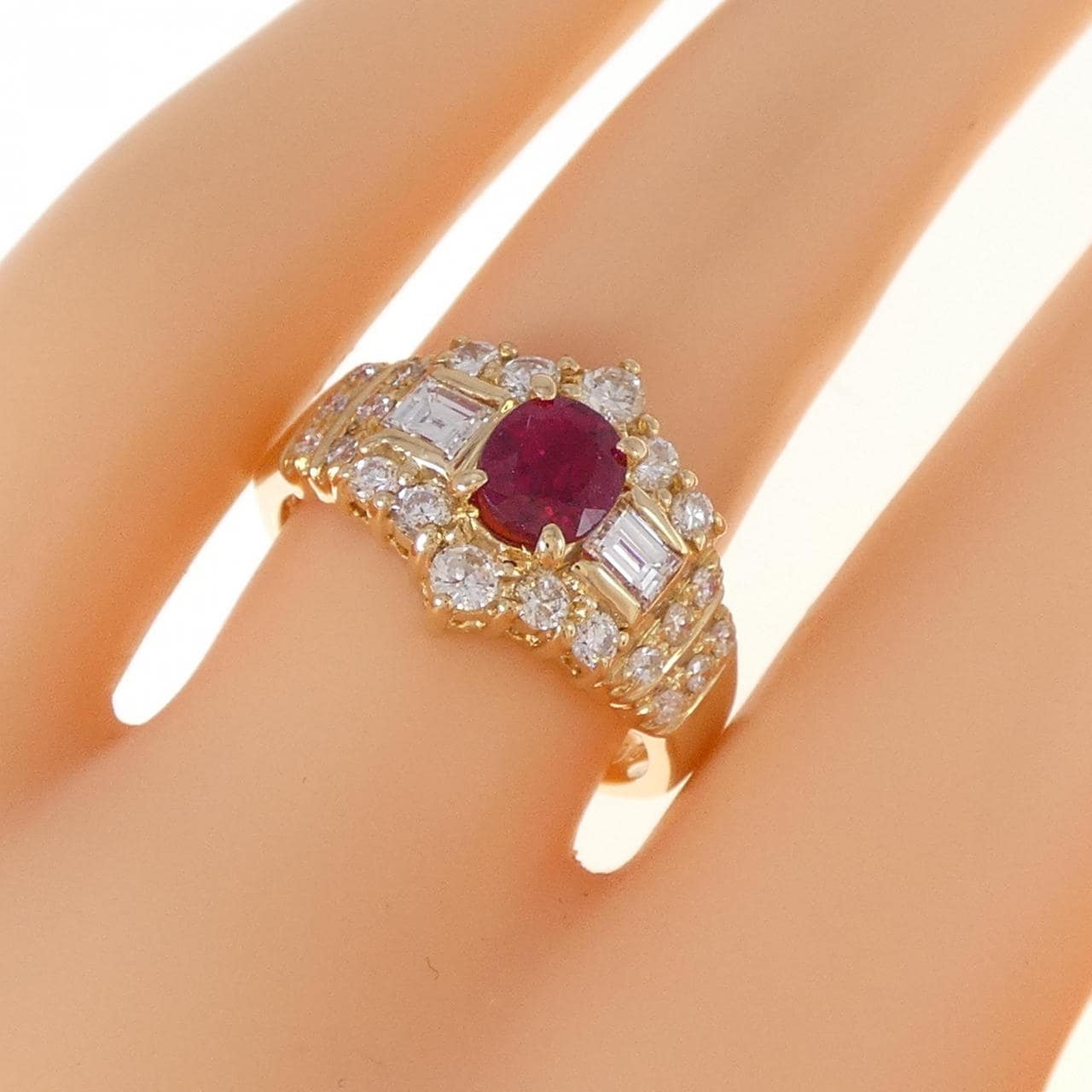 K18YG Ruby Ring 0.77CT