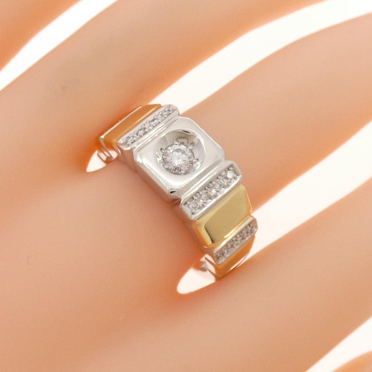 K18YG/PT900 ダイヤモンド リング 0.193CT