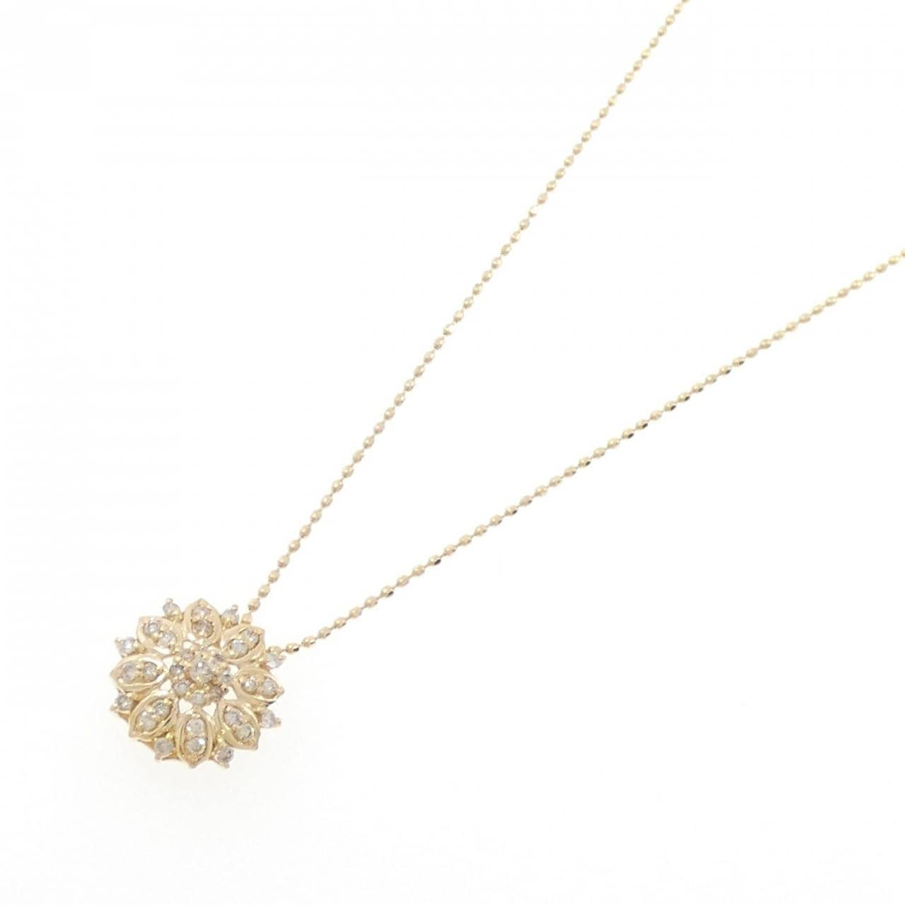 K18YG flower Diamond necklace 0.20CT