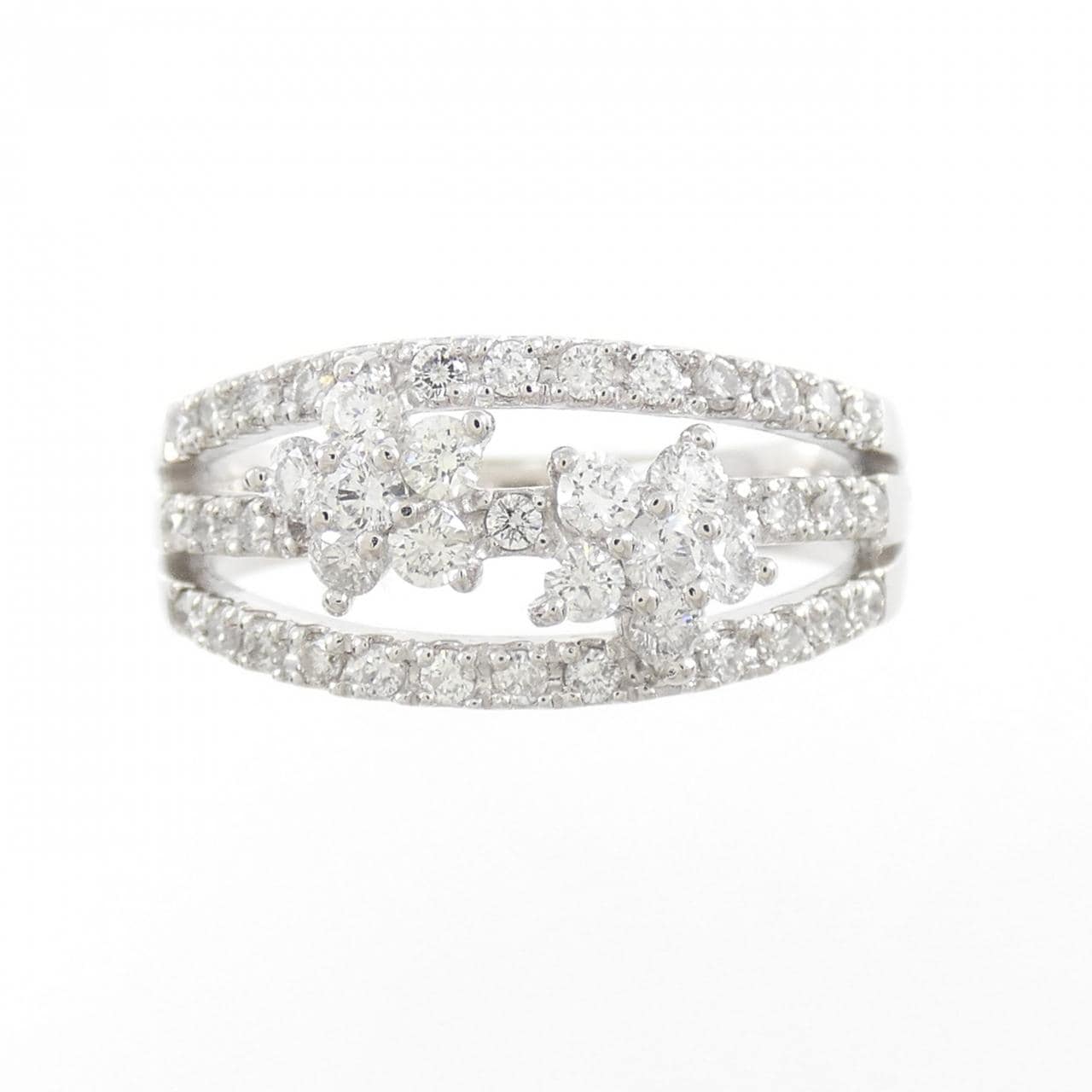 PT900 フラワー ダイヤモンド リング 0.61CT