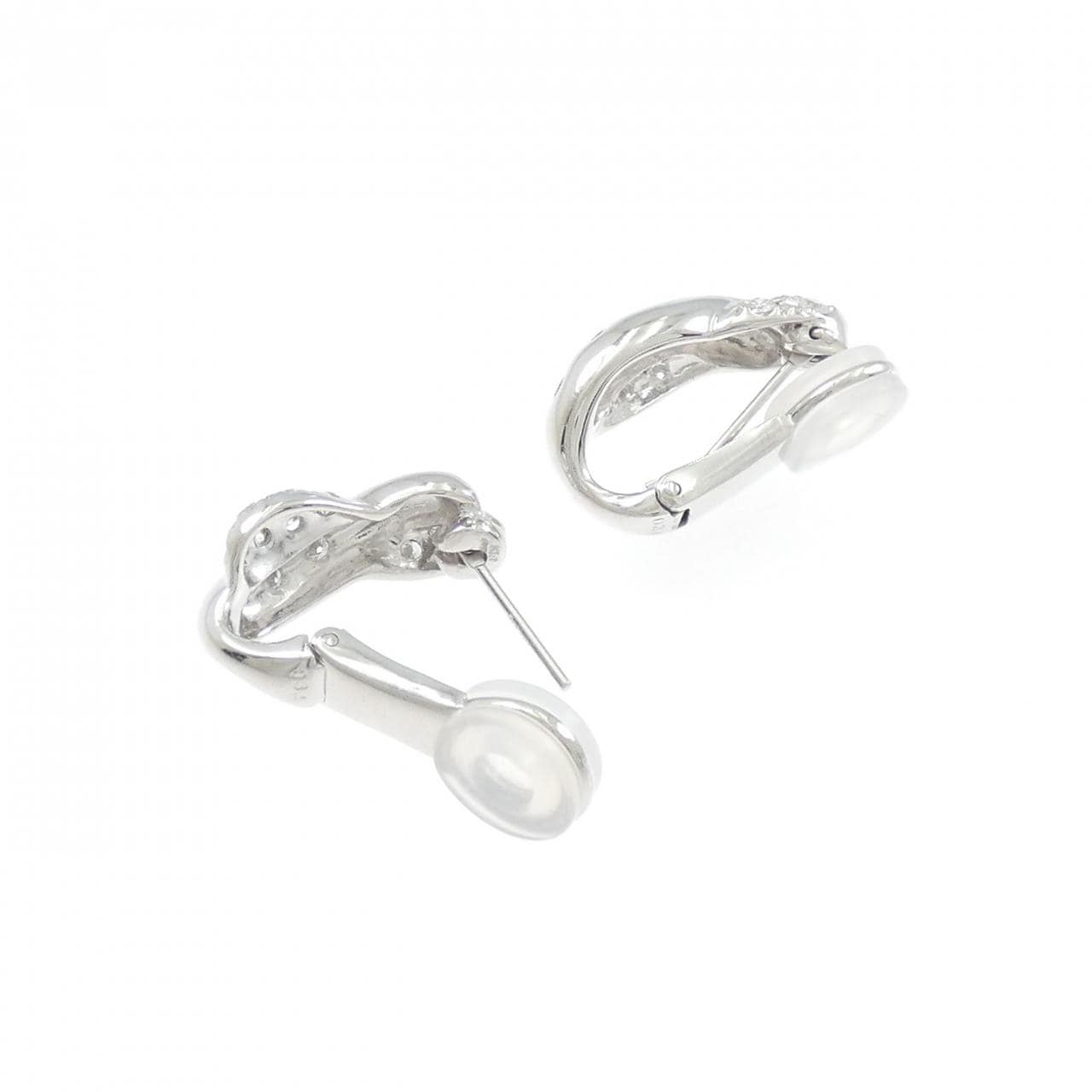 K18WG/PT900 ダイヤモンド ピアス/イヤリング 0.68CT
