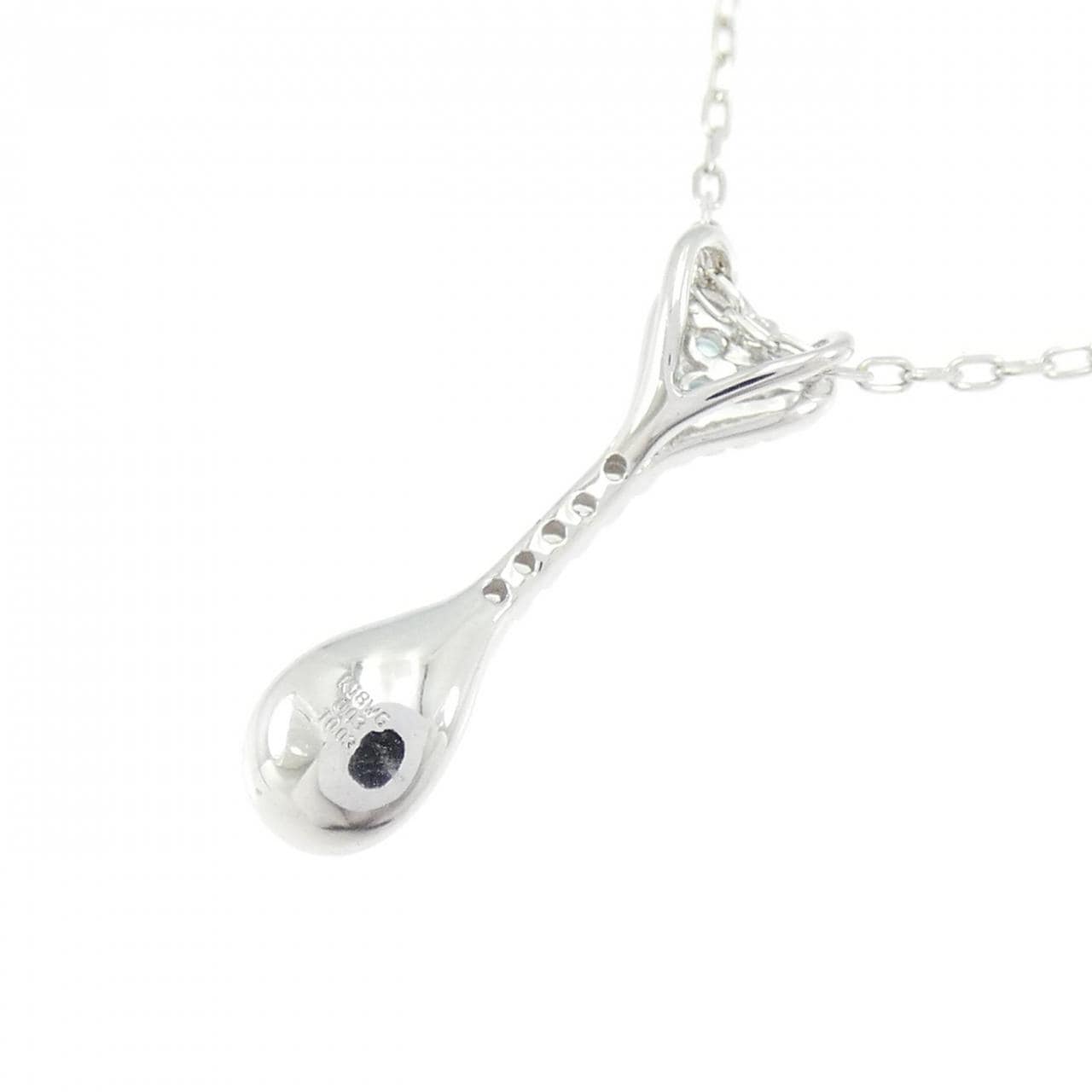 K18WG スプーン トルマリン ネックレス 0.03CT