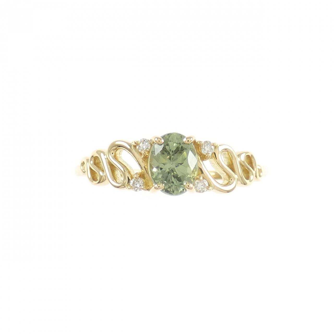 K18YG グリーンガーネット リング