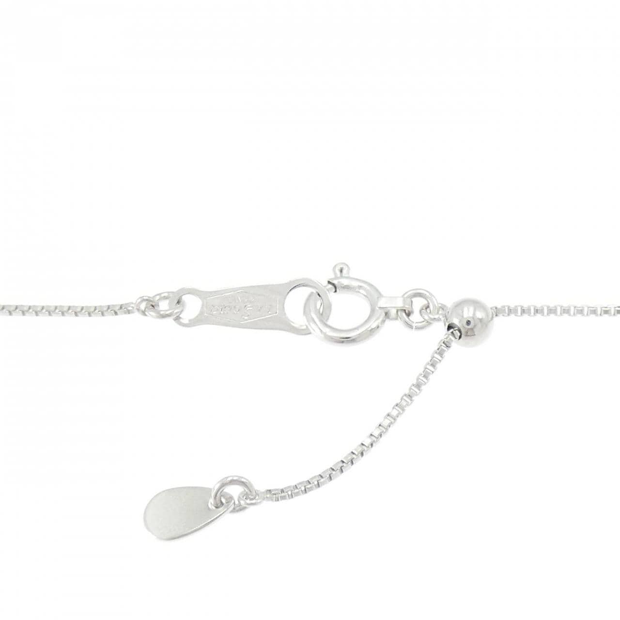 K18WG フラワー ダイヤモンド ネックレス 0.40CT