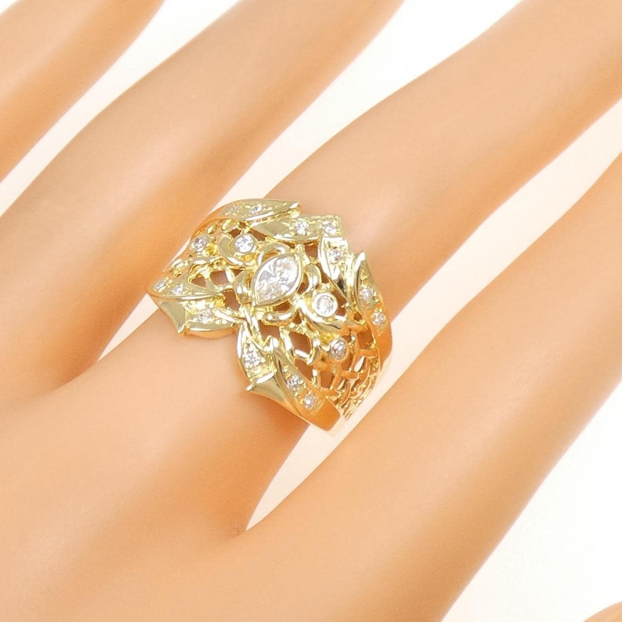 K18YG ダイヤモンド リング 0.39CT