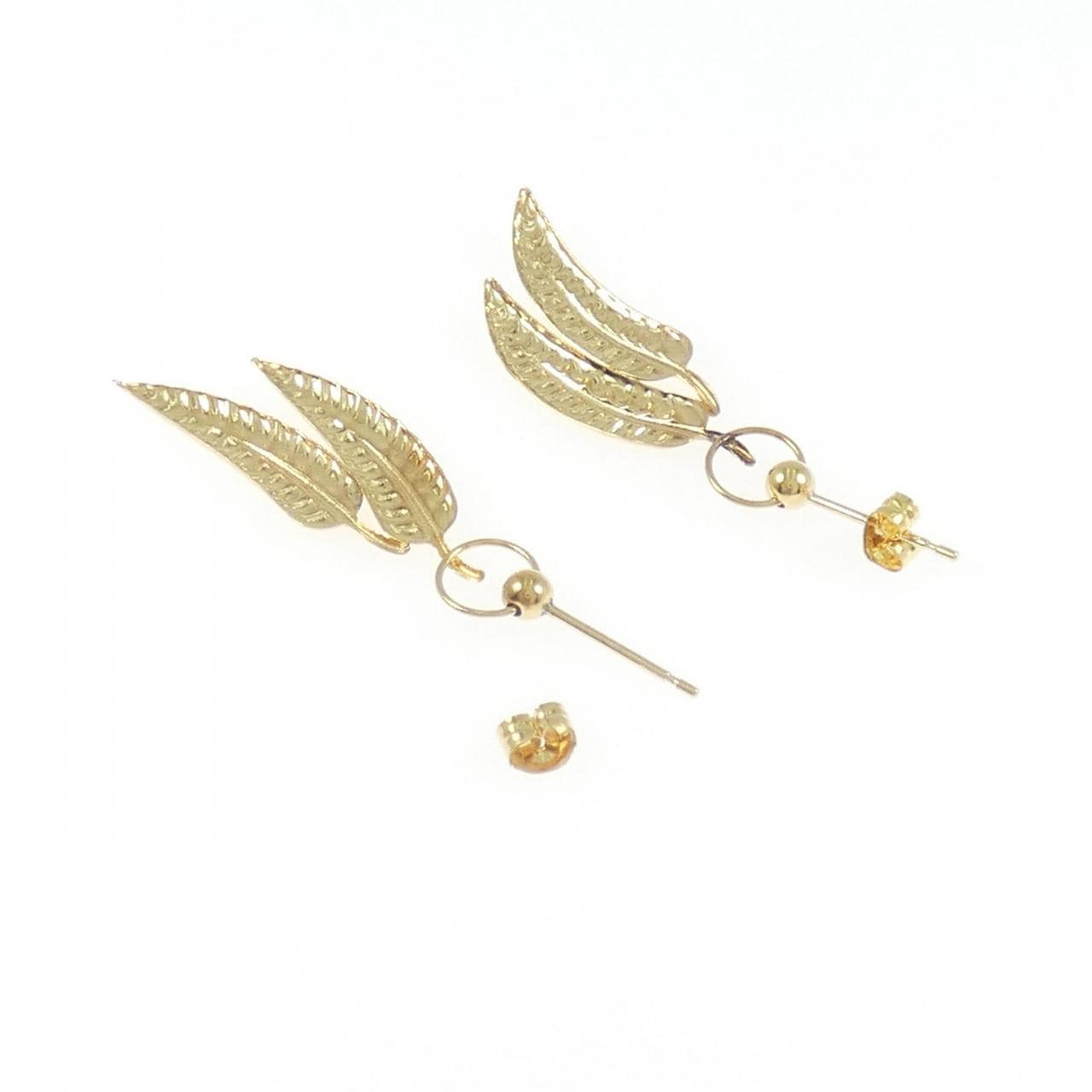 K18YG リーフ ピアス