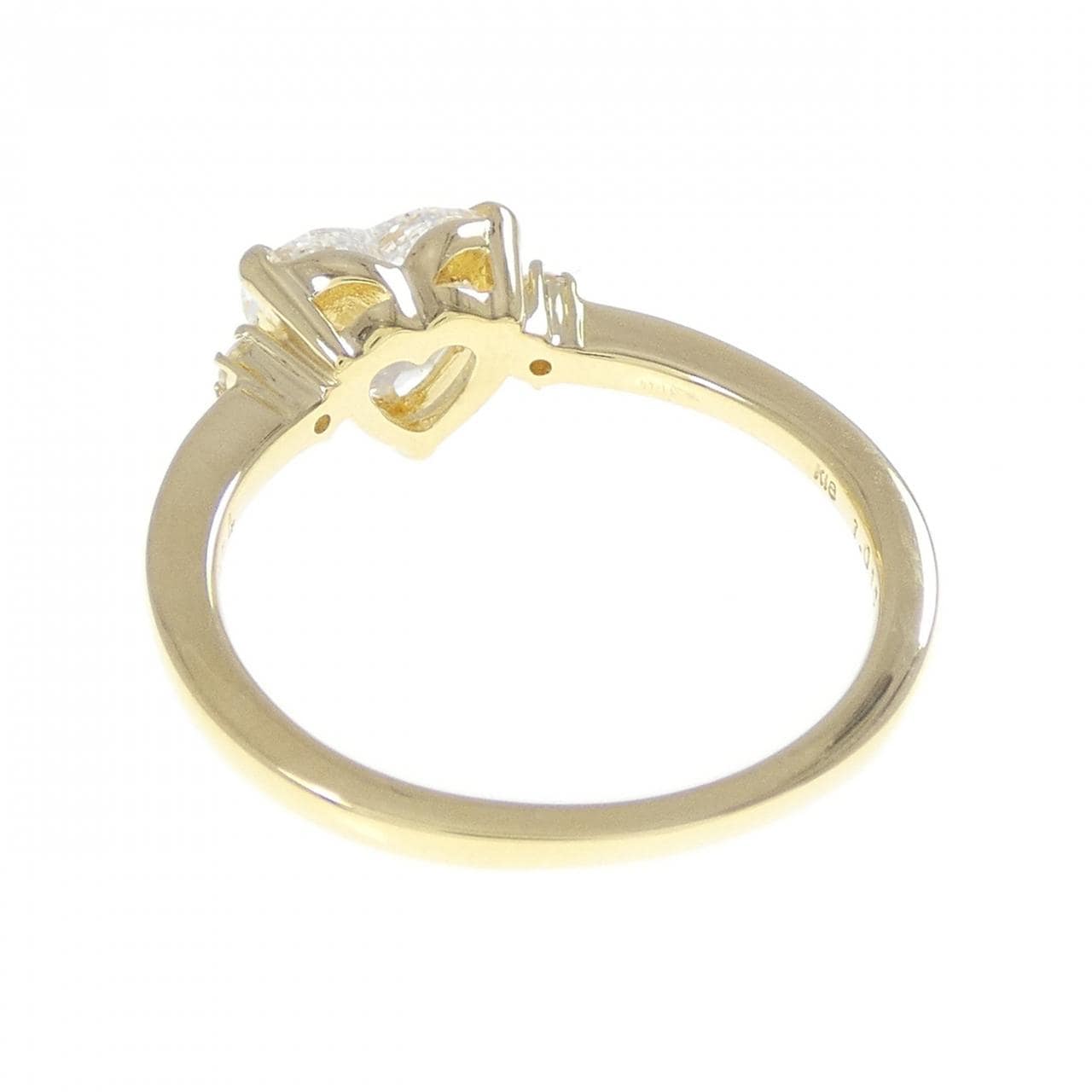 K18YG ハート ダイヤモンド リング 1.019CT