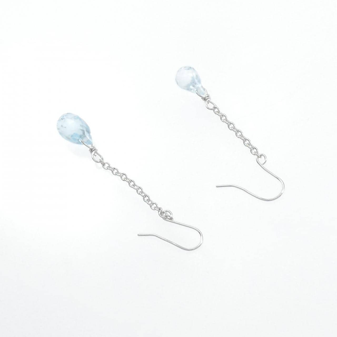 K18WG ブルートパーズ ピアス