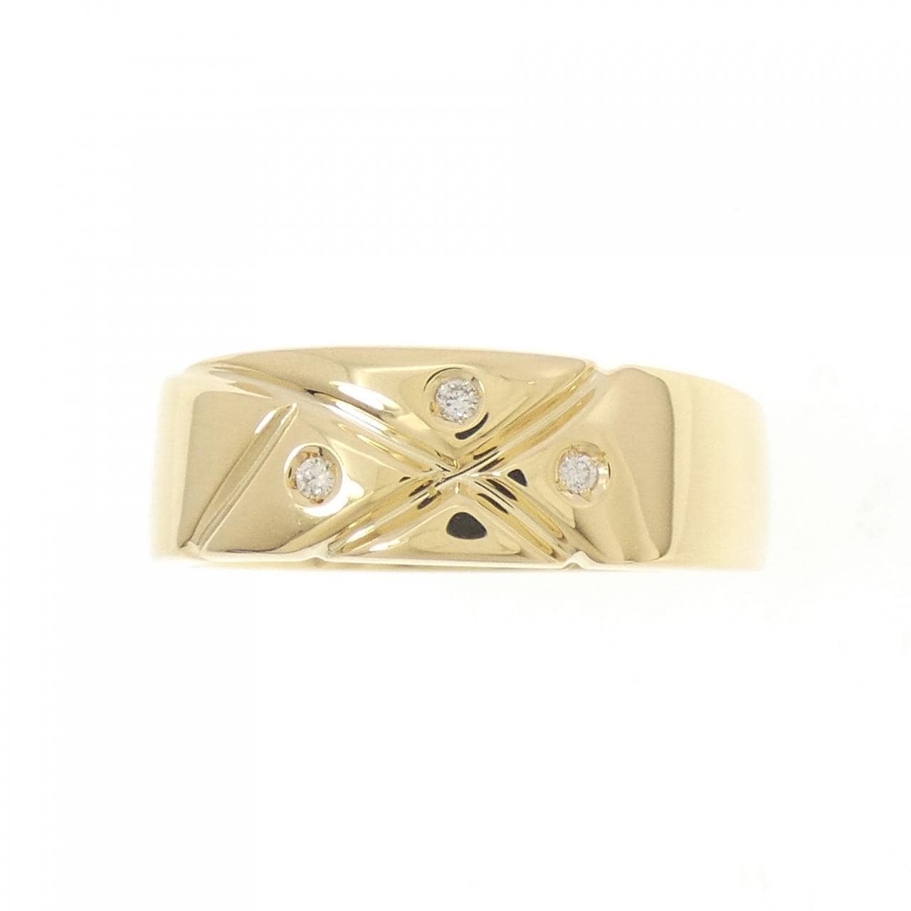 【新品】K18YG スリーストーン ダイヤモンド リング 0.03CT