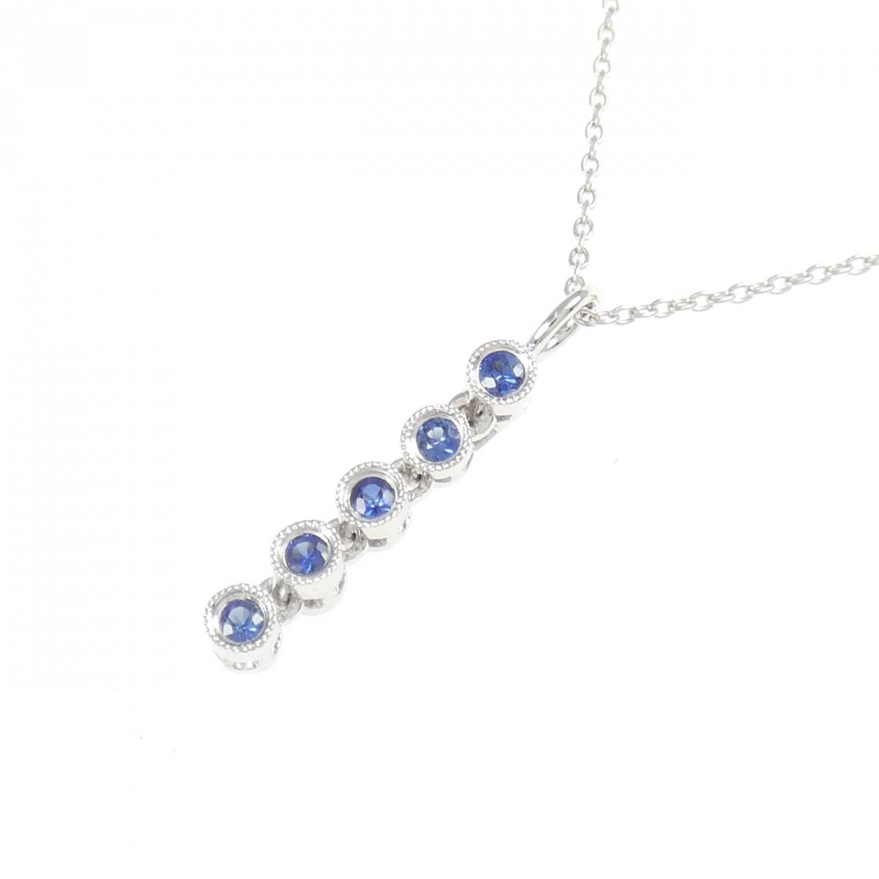 K18WG サファイヤ ネックレス 0.15CT