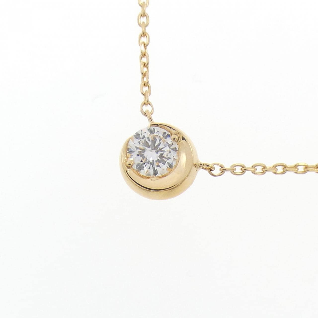 スタージュエリー ムーンセッティング ネックレス 0.14CT