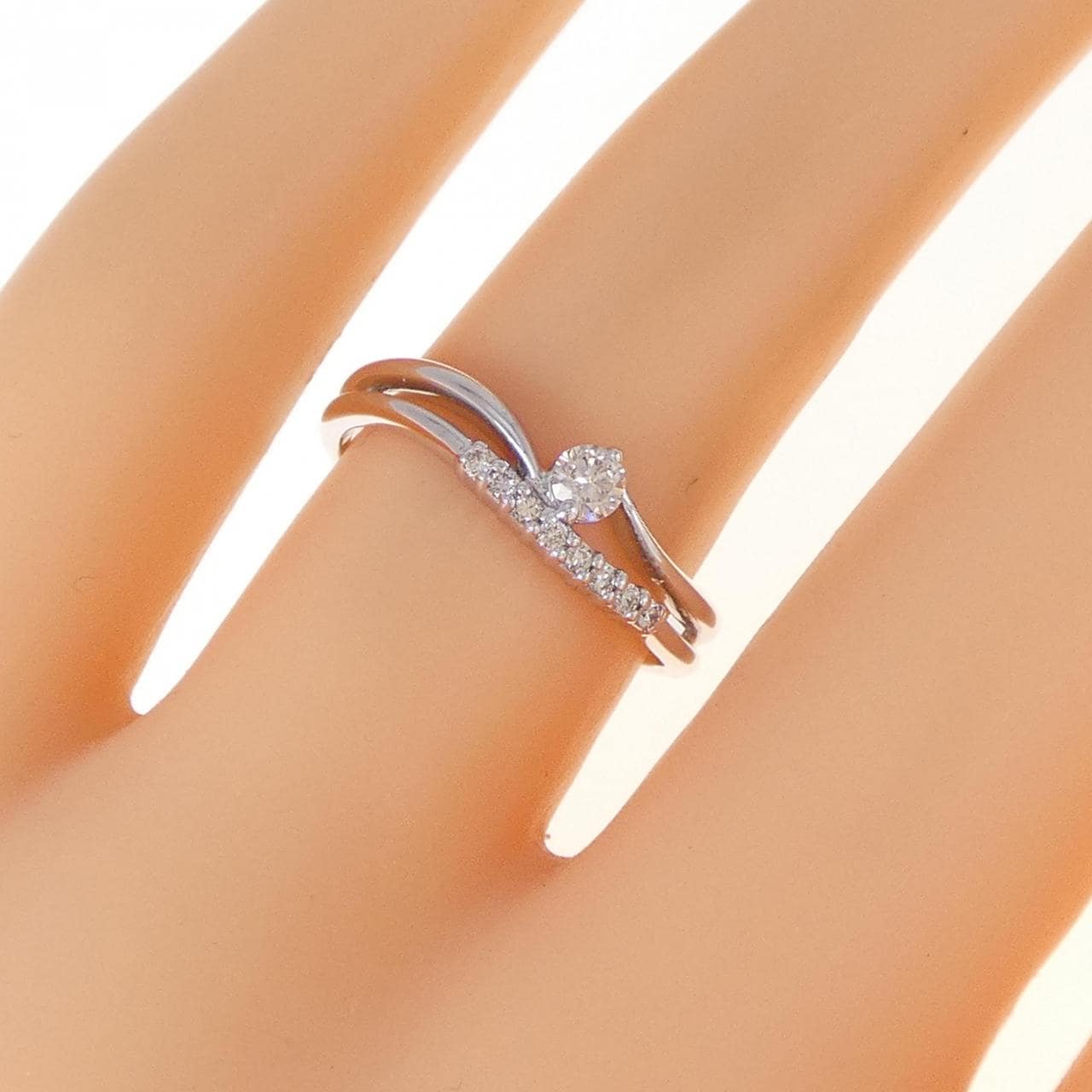 K10WG ダイヤモンド リング 0.15CT