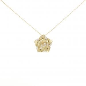 K18YG フラワー ダイヤモンド ネックレス 0.17CT