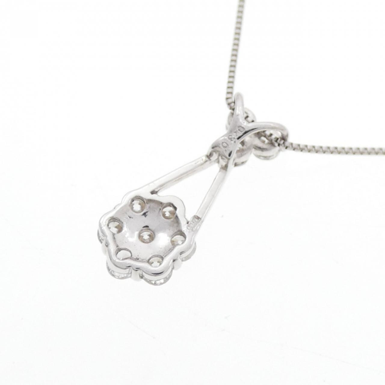 K18WG/PT850 ダイヤモンド ネックレス 0.30CT