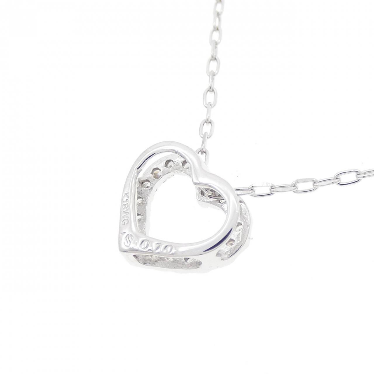 K18WG ハート ダイヤモンド ネックレス 0.10CT