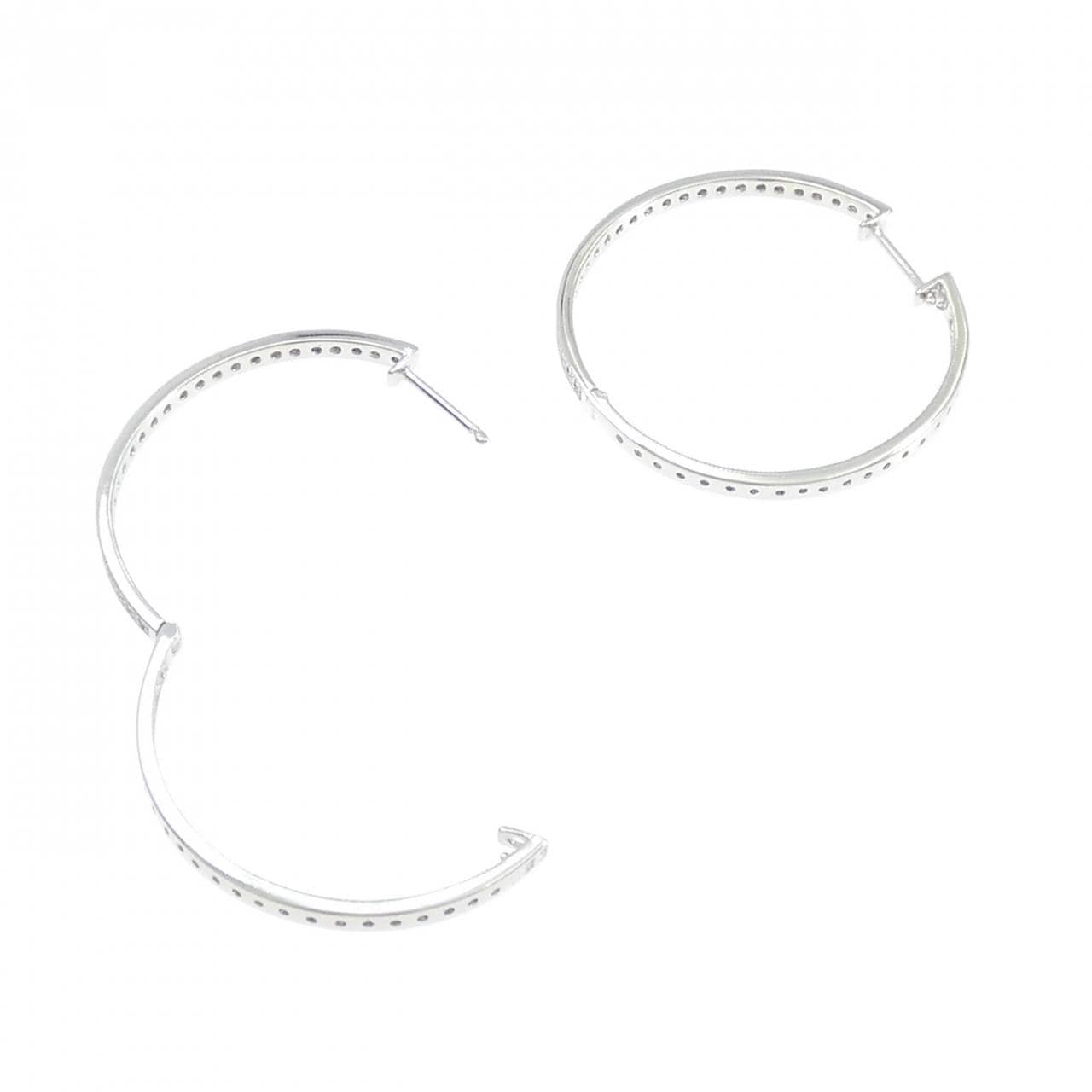 K18WG フープ ダイヤモンド ピアス 0.50CT