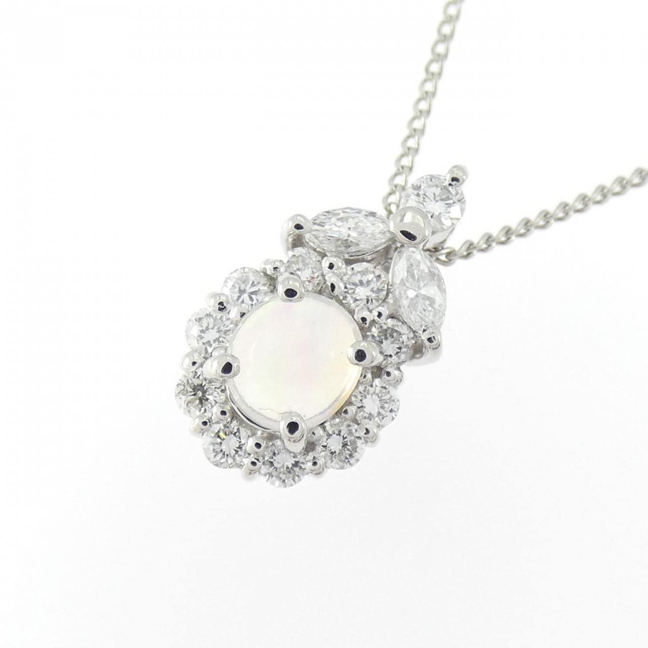 PT900/PT850 オパール ネックレス 0.30CT