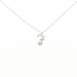 K10WG イニシャルF ダイヤモンド ネックレス 0.01CT