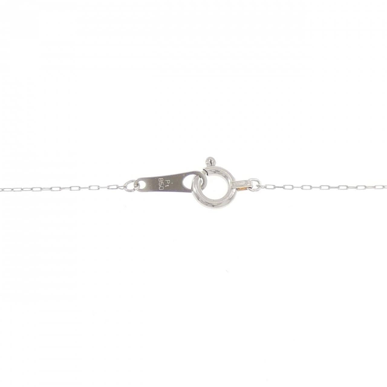 PT900/PT850 フラワー ダイヤモンド ネックレス 0.10CT