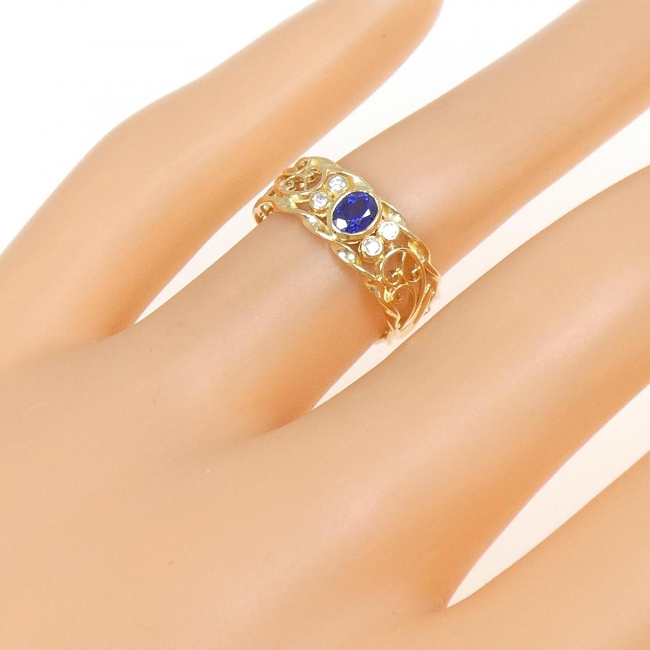 K18YG サファイヤ リング 0.31CT