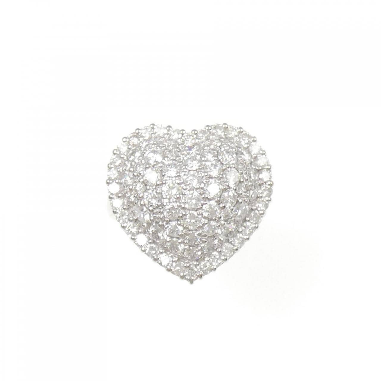 PT900 ハート パヴェ ダイヤモンド リング 2.04CT