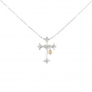 K18WG クロス シトリン ネックレス