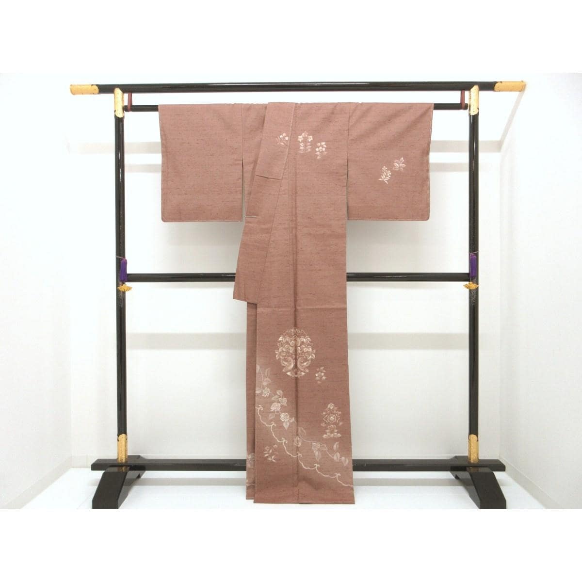 【未使用品】訪問着　紬織　刺繍入り
