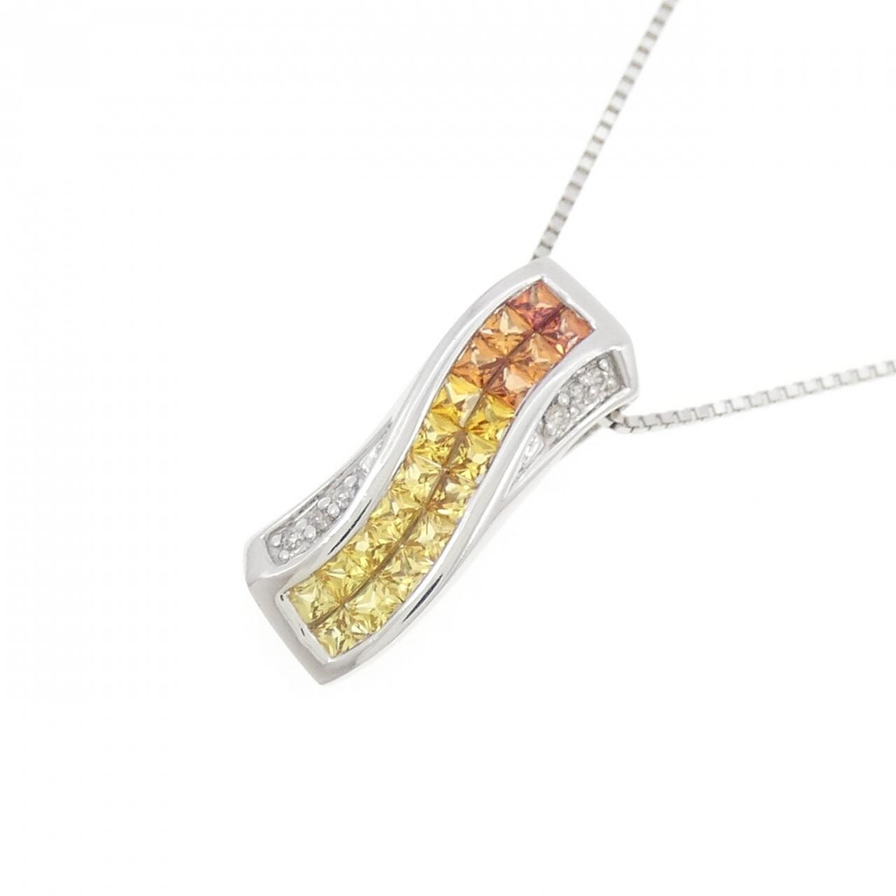 K18WG サファイヤ ネックレス 0.65CT